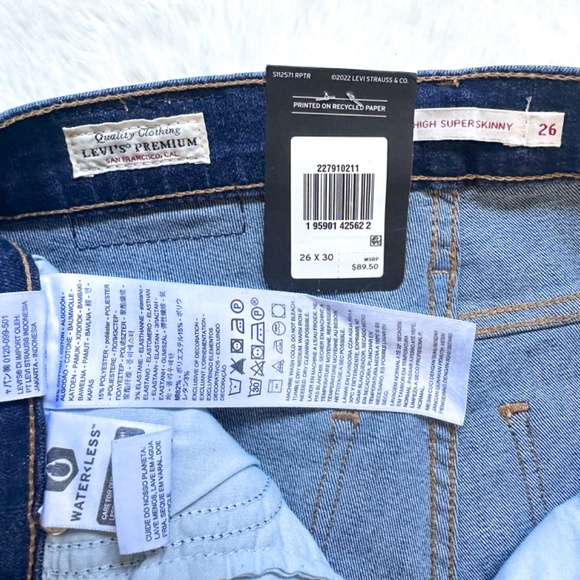 Levis Premium Mile High Super Skinny Rome Winter Wash Sculpt Hyperstretch Jeans - Picture 10 of 13